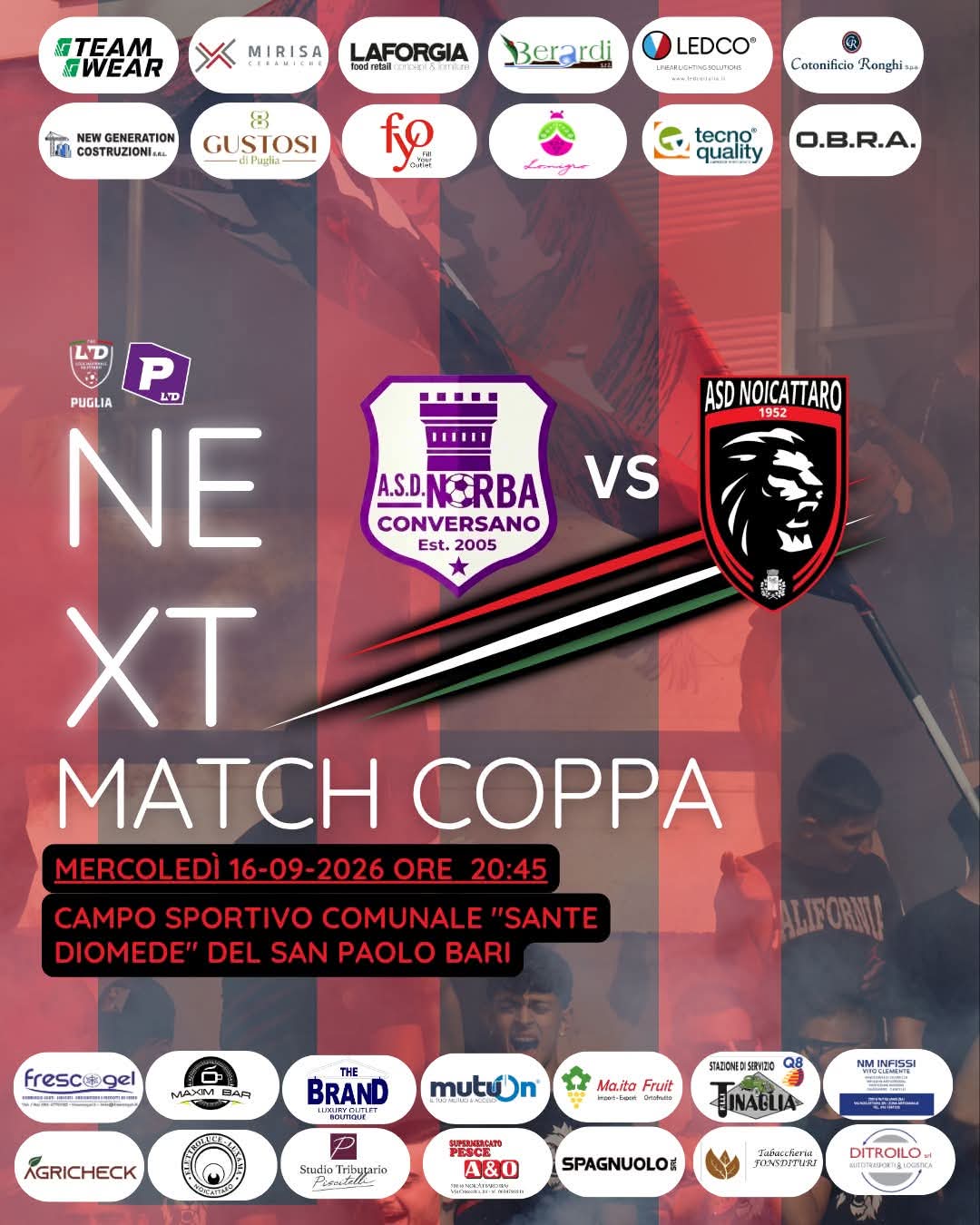 Coppa Italia Promozione, al via i sedicesimi: stasera Noicattaro-Norba Conversano